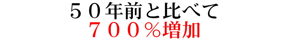 ５０年前と比べて７００％増加